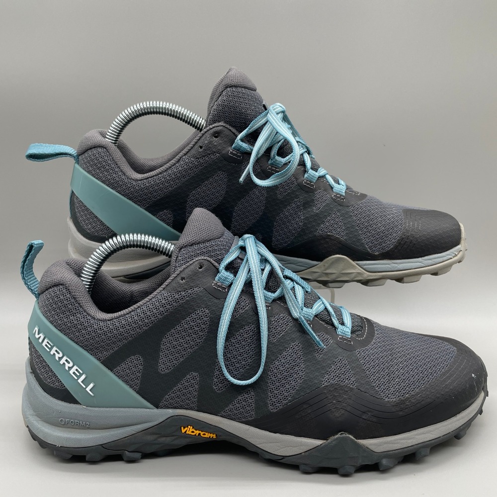 Merrell Siren 3 Vent Hiking Shoes Women 9 Grey Blue Vibram Trail Sneakers J52910